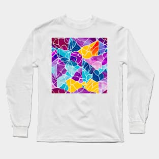 Abstract Marble, gems, precious stones, patchwork, colorful, geometrical,seamless patterns Long Sleeve T-Shirt